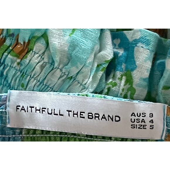 FAITHFULL THE BRAND Lenora Gardone Floral Linen Top Size 4 Small NEW - Picture 6 of 8